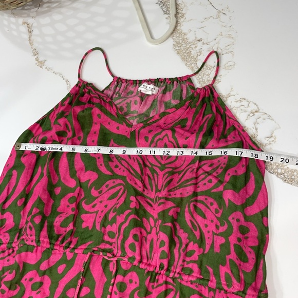 Velvet by Graham & Spencer Pink & Green Sasha Printed Cotton Gauze Midi Dress XL - Picture 8 of 10